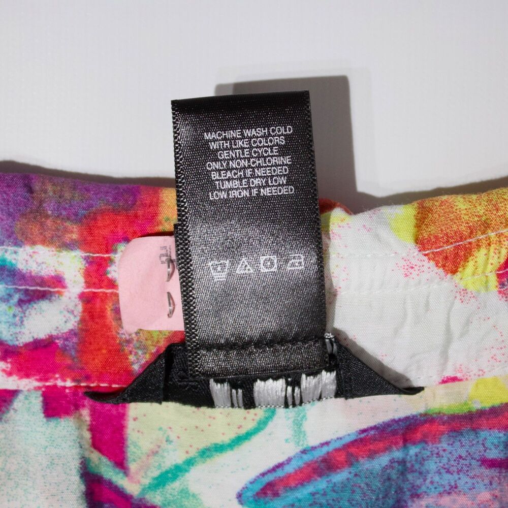 Ali Miles Plus Size 1X Multicolor Abstract Button Blouse Shirt Top Artsy Pockets - Picture 9 of 12